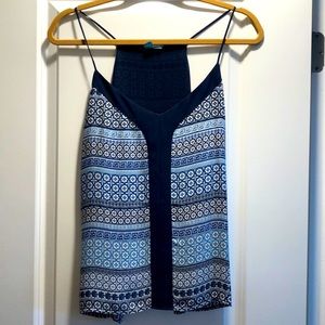 Blue Pattern Racerback Tank Top